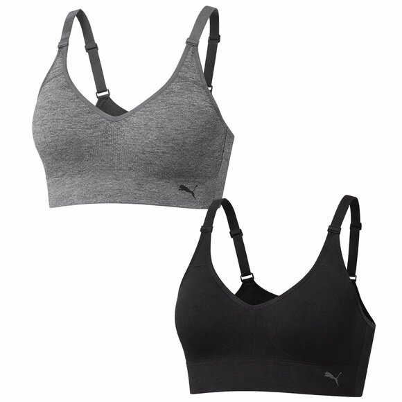 Puma Performance Ladies' Seamless Sports Bra 2 Pack, Size L - Picture 3 of 6